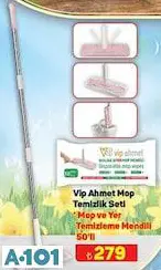 VİP AHMET MOP TEMİZLİK SETİ MOP VE YER TEMİZLEME MENDİLİ 50'Lİ